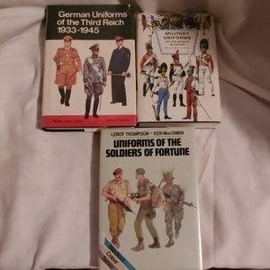 3 books of military uniforms (ex-libary)